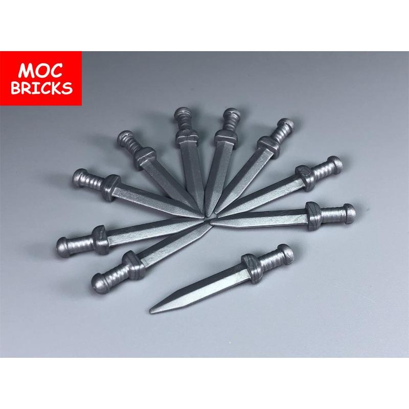 50pcs MOC Bricks Weapon Sword Roman Gladius with Thick Crossguard 18034 Action Figure Accessories Building Blocks Toys