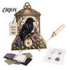 Cottage-Stil Zimmerdekoration 3D Stoff-Poke-Art-Set, DIY Vogel-Erinnerungs-Laterne, Florales Handgemachtes Blumenbastelset und Muster, Punch Needle Set für Erwachsene, Zuhause
