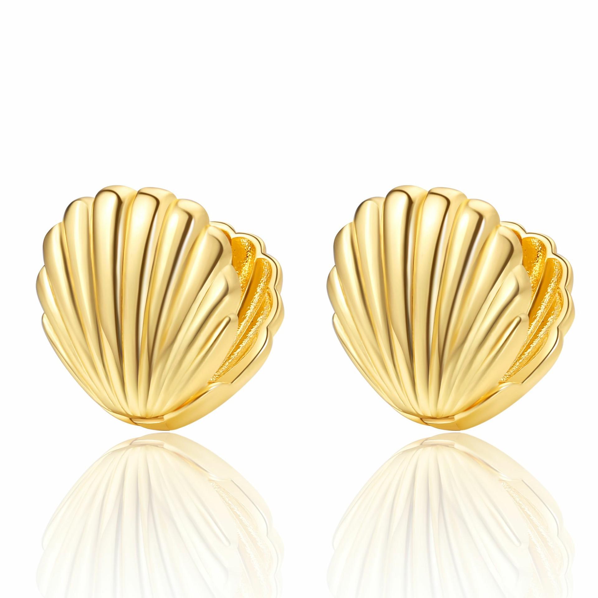 

Высококачественные серьги-гребешки из ракушек, вертикальные полосатые золотые модные серьги