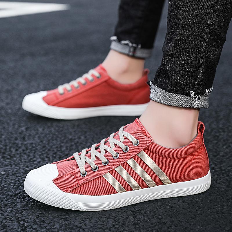 Мужская всесезонная парусиновая вулканизированная повседневная обувь в стиле ретро — фото 4