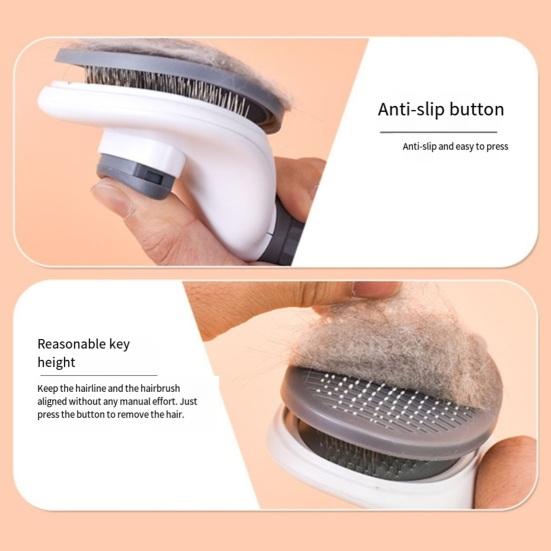 Yousheng Dog Grooming Brush Angled Teeth Pet Detangling Comb Self-Cleaning Deshedding Brush Removes Loose Fur Undercoat for Long Short Hair Cats