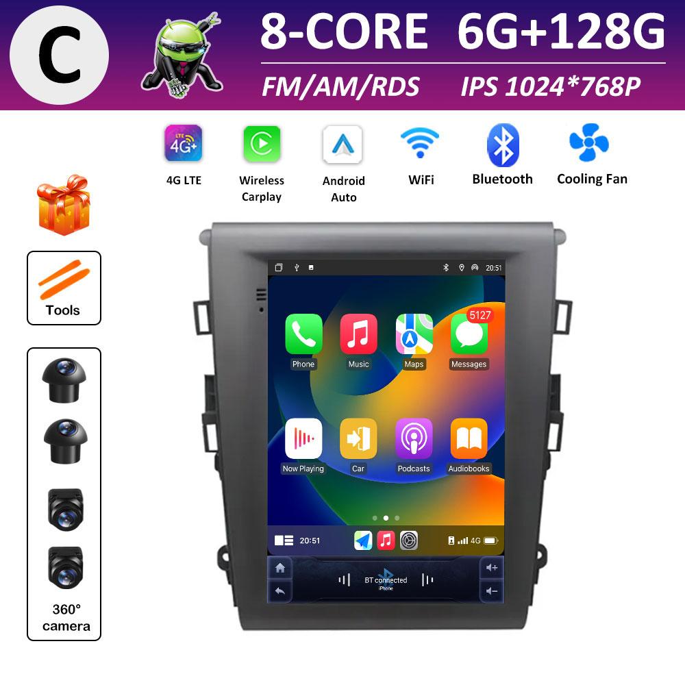 For Ford Mondeo Fusion MK5 2013 2014 2015 2016 - 2018 IPS Touch Screen Android Smart System DSP Stereo Car Multimedia Player 4G
