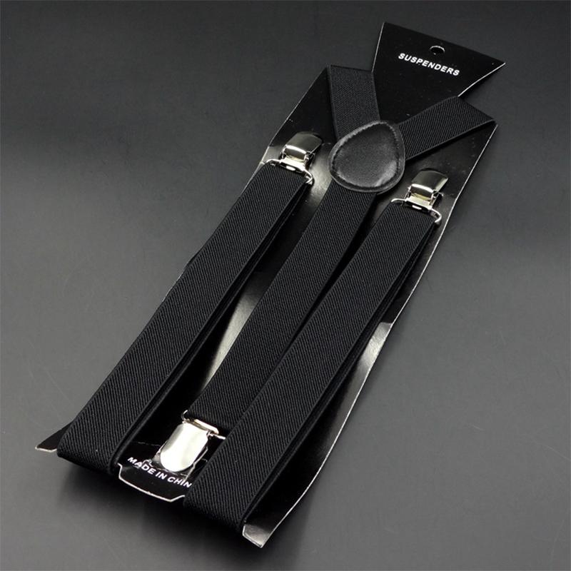 Men's Adjustable 1 Inch Wide Y Shape Elastic Hanging Pants Suspenders Daily Dressing Accessories Strong Metal Clips Unisex