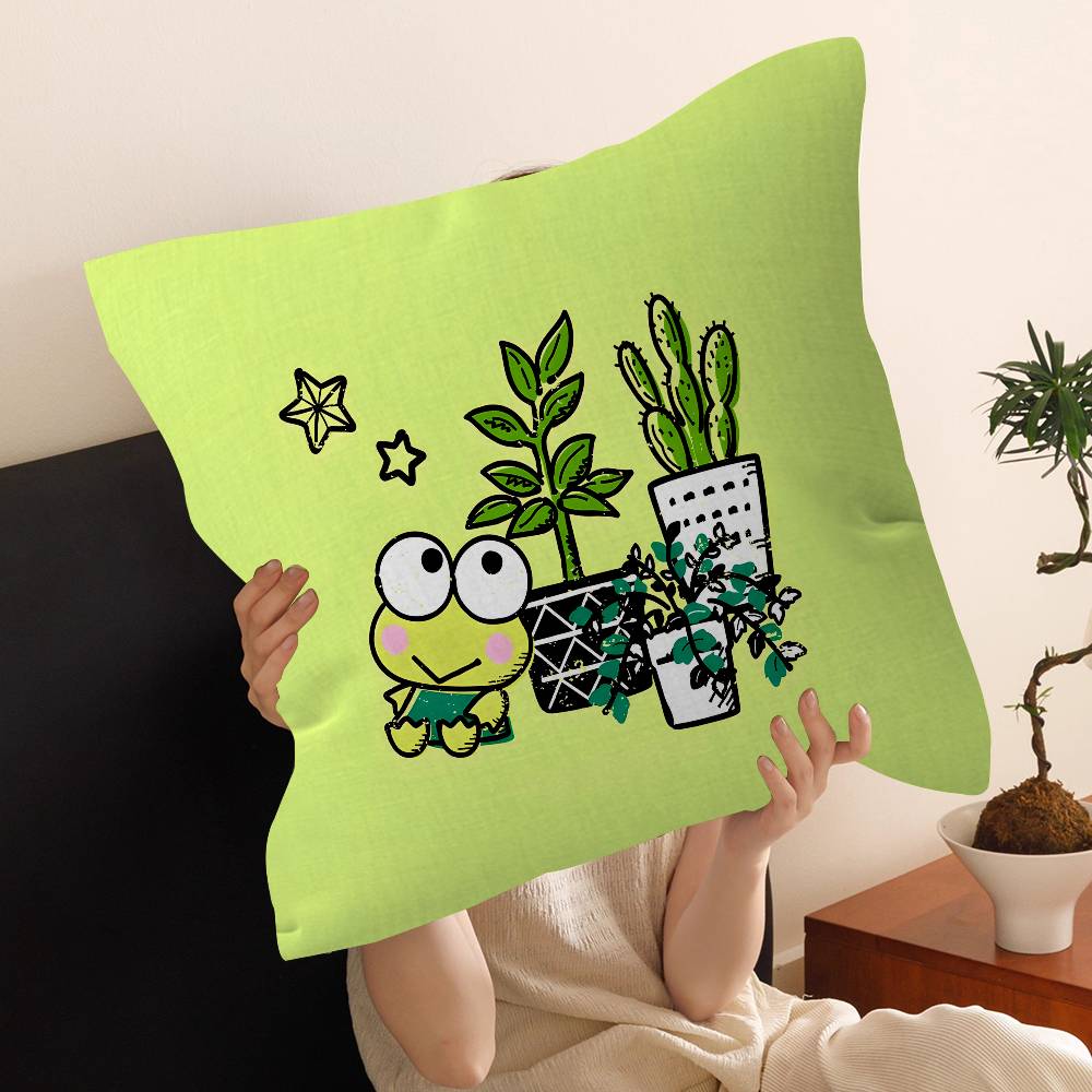 Cartoon K-KeroppiS Office Cushion Pillowcase Car Cushion Cover45X45CM Lumbar Pillowcase Sofa Pillowcover