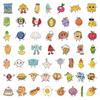 52-Piece Minimalist Fresh Food B Stickers - Cute Decorative Decals for Hand Journals, Phone Cases & Water Bottles