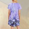 Womens Summer Dresses Short Sleeve Linen Casual T-Shirt Dresses Swing Beach Midi Dress Sundresses With Pockets