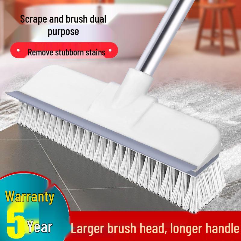 Long-Handled Stiff Bristle Bathroom and Tile Grout Scrub Brush