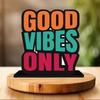 Ofixo Wooden Showpiece Gud Vibes Only Quotes For Study Table Home Decoration