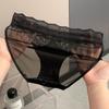 Ladies Summer Sexy Lace Satin Pure Hollow Breathable Cotton Crotch Triangle Briefs