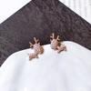 925 Sterling Silver Elk Stud Earrings - Elegant Light Luxury Deer Design, Perfect Christmas Gift for Women