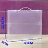 Portable A3 Organizer Storage Box Transparent Multifunctional Carrying Case Handheld Plastic Document Bag School Office Supplies