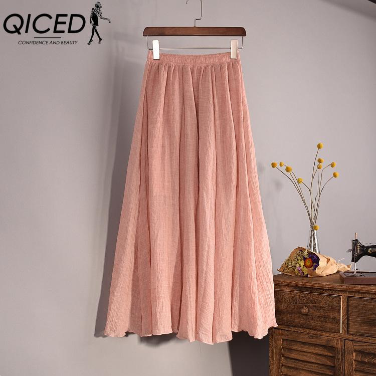 QICED Damska Moda Casual Jednolity Kolor Nadruk Lato Wiosna Spódnica