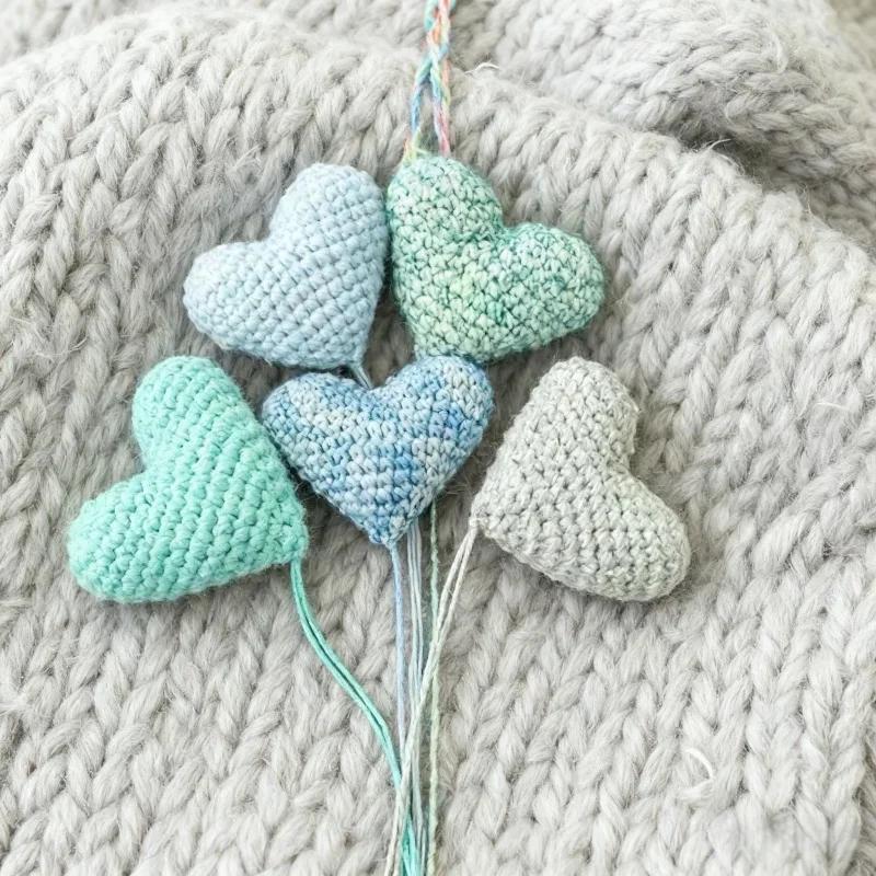 Baby Photography Auxiliary Props Love Filled Cotton Peach Heart Handmade Crochet Yarn Studio Photo Shoot Accessories Supplies