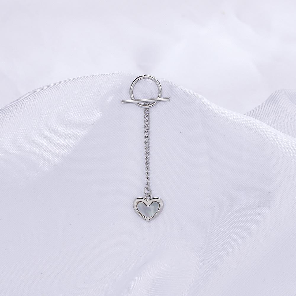 Unique Design Fritillary Love Fringed Earrings Women'S Fashion Internet Celebrities Ot Buckle Chain Heart Earrings Long Cross-Border