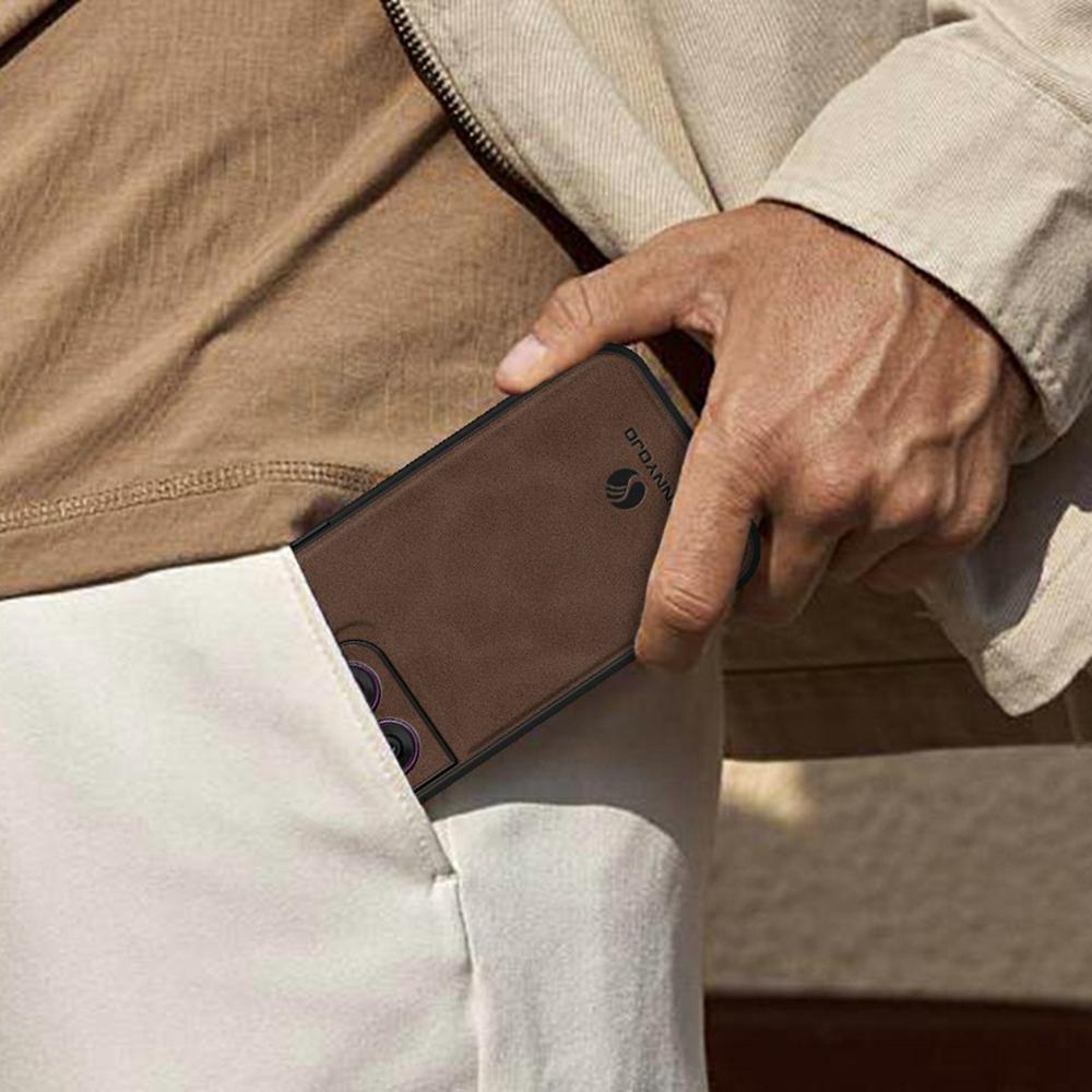 ANNYOJO For Motorola Edge 60 Pro 5G Case PU Leather+PC+TPU Anti Drop Phone Back Cover