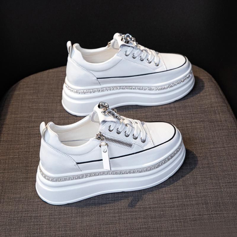 

Inner height-increasing little white shoes leather platform women s shoes 2025 spring small soft baseplate shoes casual versatile muffin shoes 34