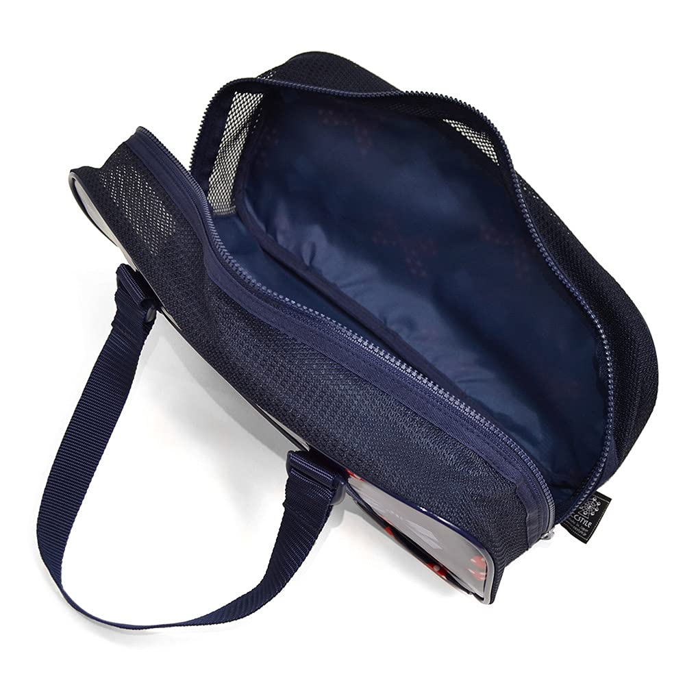 Stil de bomboane colorate Geantă de vopsea Geanta Okeiko cu buline și panglică franceză în dungi N2111800 (Navy)