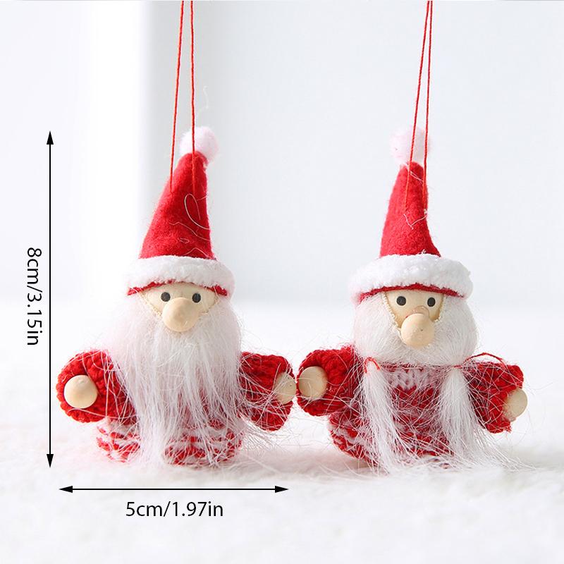 2 Stück Niedlicher Weihnachts-Hängeengel Gesichtsloser Weihnachtsmann Puppe Ornament Weihnachtsbaumdeko Für Zuhause Figuren Kinder Neujahrsgeschenk Zubehör