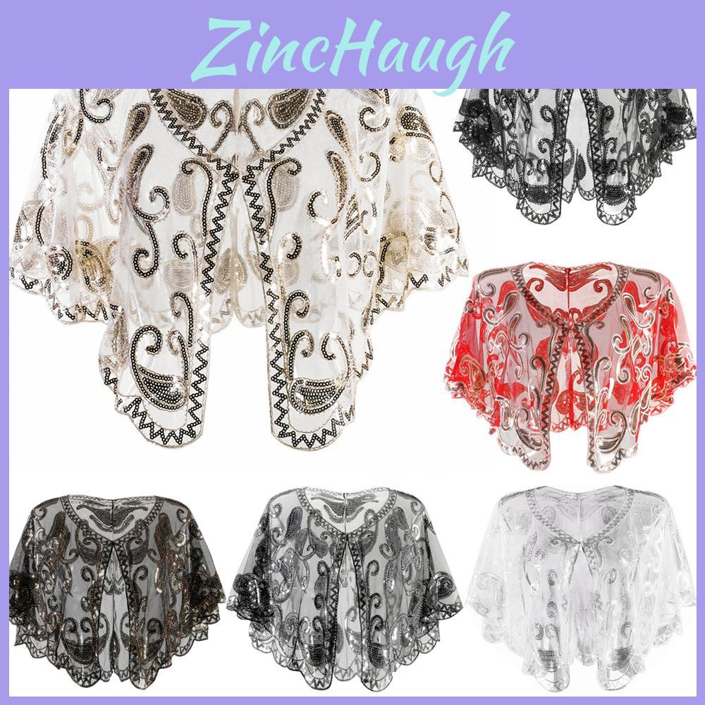 Elegantes Damen-Abendcape mit atemberaubendem Pailletten-Detail für 1920er Flapper-Hochzeiten