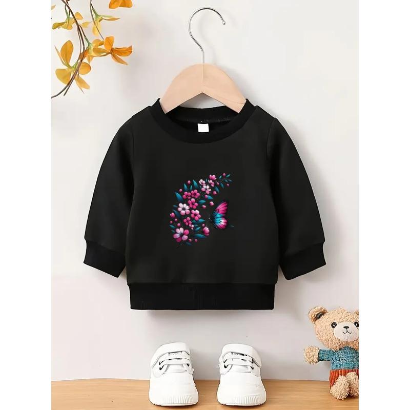 European Size Unique and Innovative Printed Pattern, Comfortable and Simple Spring and Autumn Baby Thin Versatile Round Neck Hoodie for Baby unisexs