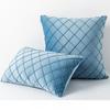 Pack of 2 Velvet Plaid Throw Pillows Sofa Decorative Pillow Covers Soft Solid Cushion Case for Bedroom Car Outdoors