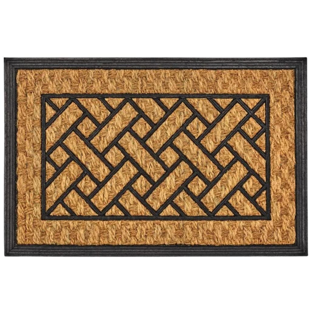 Coconut Doormat Braided Pattern With Frame 60X40