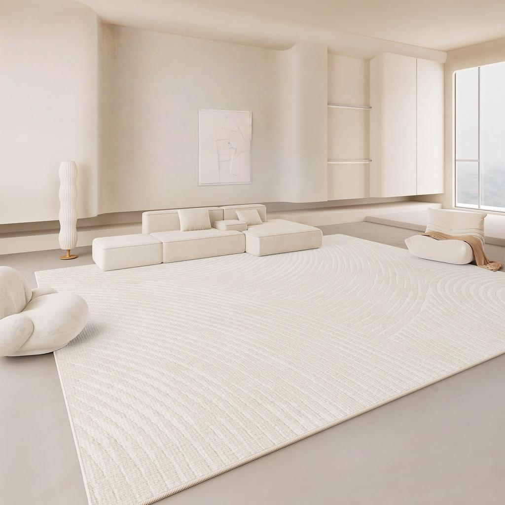 Modern Style Living Room Decoration Line Carpet Soft Rugs for Bedroom Stripe Design Non-slip Rug Home Cream Style Floor Mat