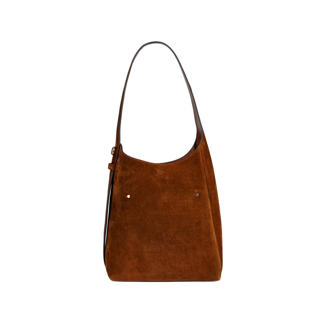 Tory Burch Romy Slightly Asymmetrical Unique Silhouette Slim Shoulder Strap New Button Logo Leather Tote Bag Women Tote Bag Camel 178267-200