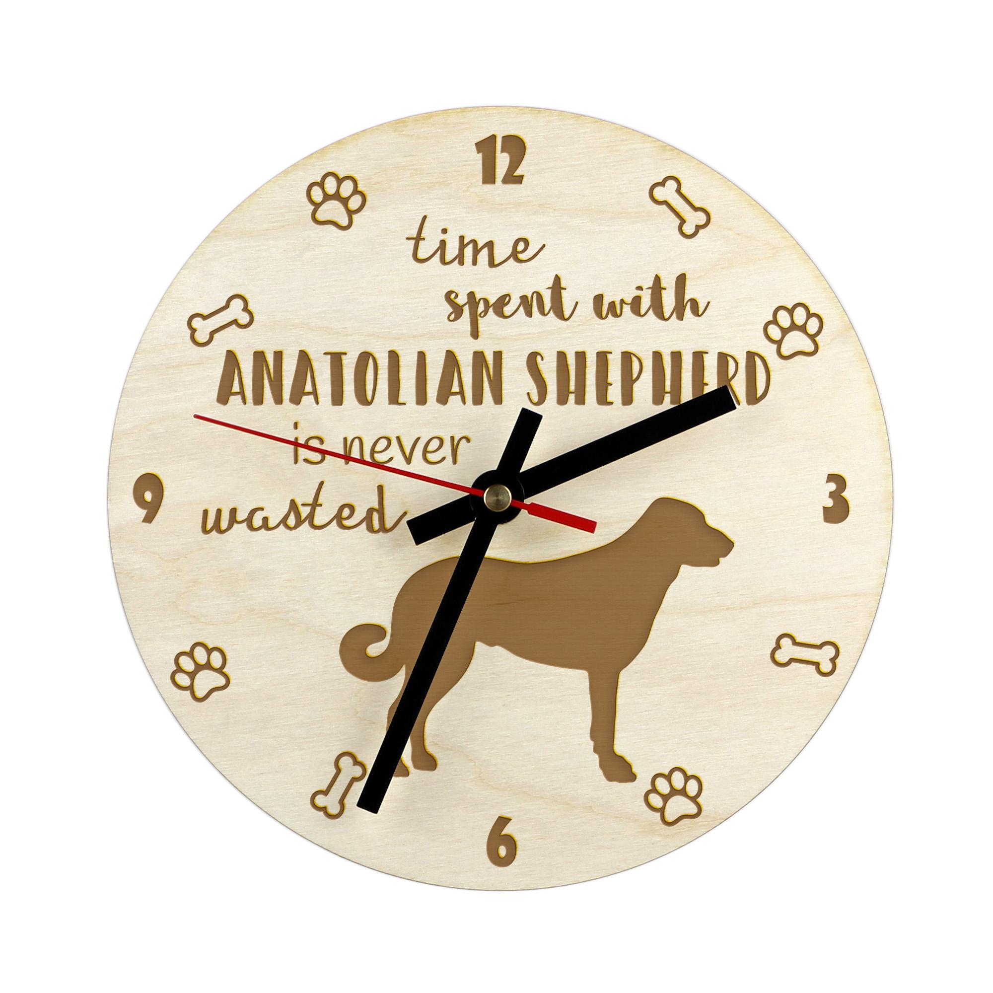 

Anatolian Shepherd Dog, Turkish Kangal Dog - clock with dog, wooden clock with engraving, personalised clock by Art-Dog