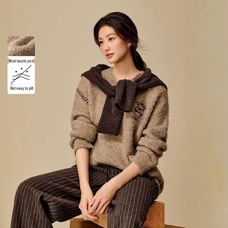 

Женский свитер INMAN из шерстяной смеси с вышивкой, V-образным вырезом и спущенным плечом L