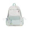Schoolbag plaid splicing small fresh star bow floral schoolbag college style middle school student large capacity simple backpack