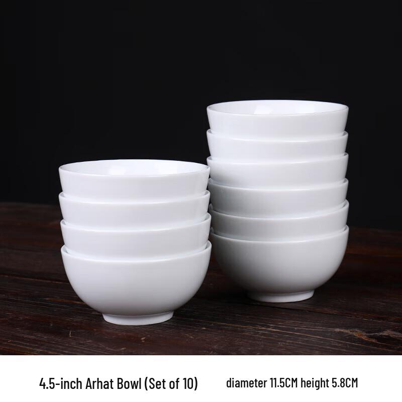 White Ceramic 4.5-inch Multipurpose Bowls - Set of 10