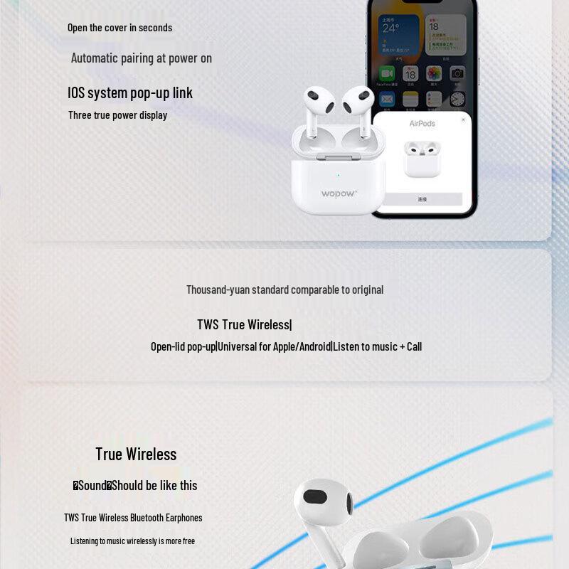 WoPin AirPro4P True Wireless Semi-in-ear Bluetooth Earbuds
