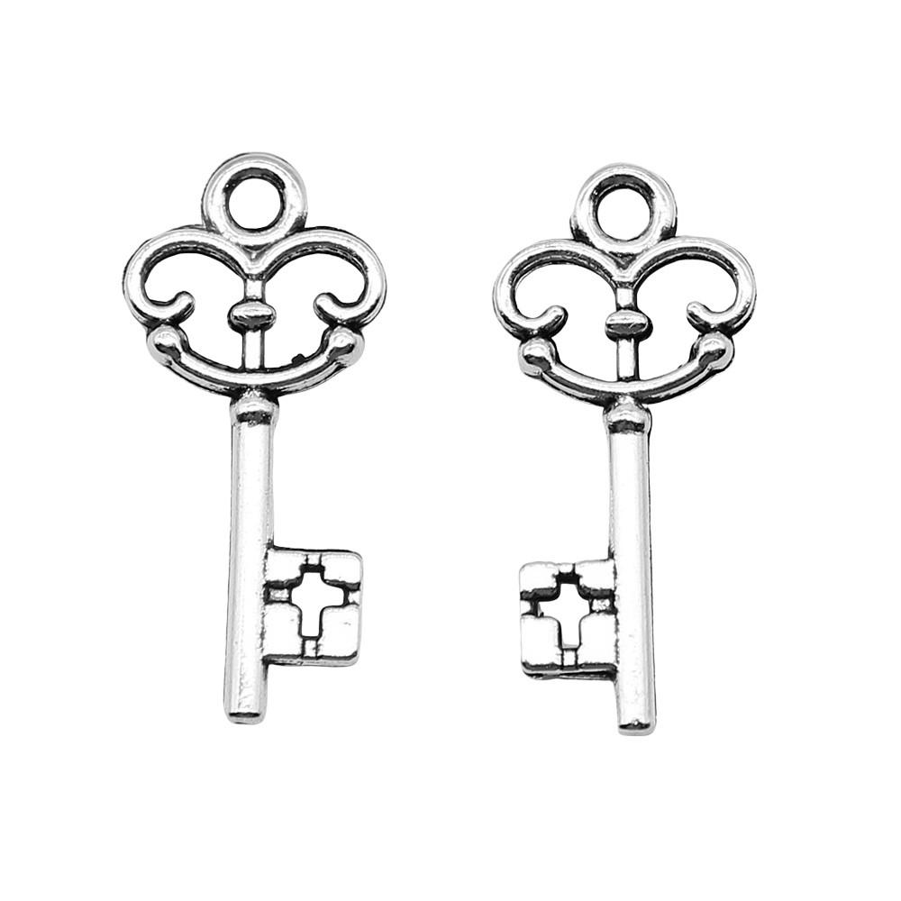 Simple Skeleton Key Charms Multi Color Alloy Pendants For Vintage Themed Jewelry