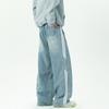 Men's American Retro Striped Wide-Leg Jeans