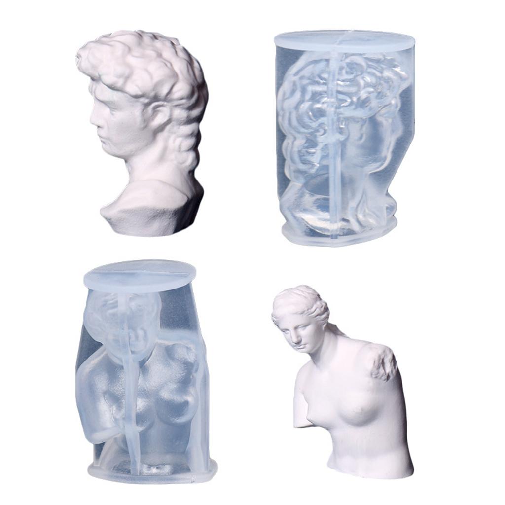 Sculpture-shape Silicone Mold Reusable Clay Mold for Epoxy Resin Casting Making Pillar Candle Resin Ornaments DIY Crafts