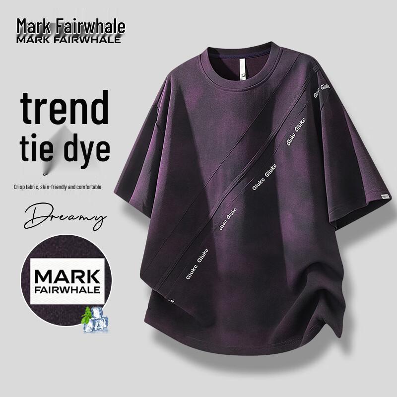 

MARK FAIRWHALE Men s 2026 Summer Ice-Feel Cotton Print Short Sleeve T-Shirt 3XL
