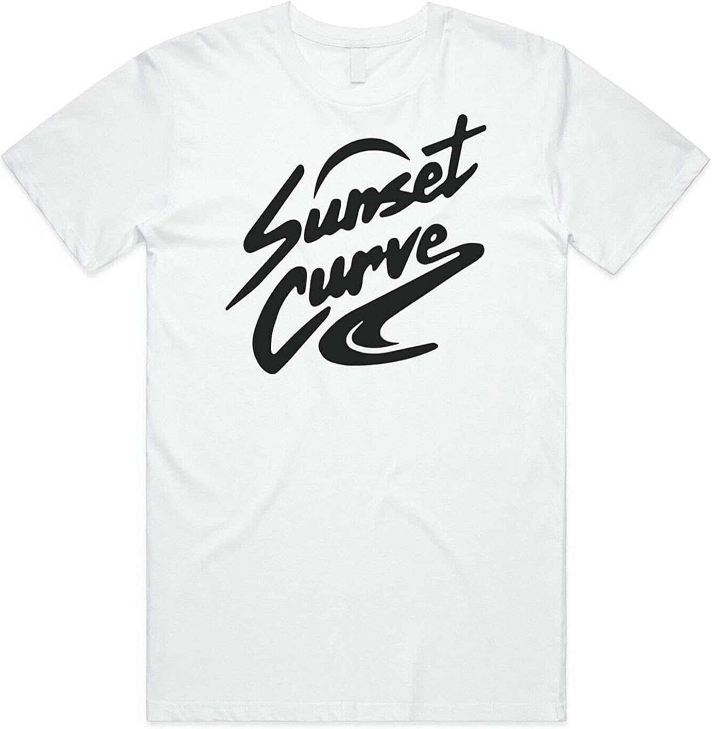 Sunset Curve T-Shirt Tee Funny Band Tee Short Sleeve XS белый