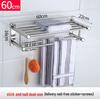 304 Stainless Steel Bathroom Towel Rack and Storage Shelf