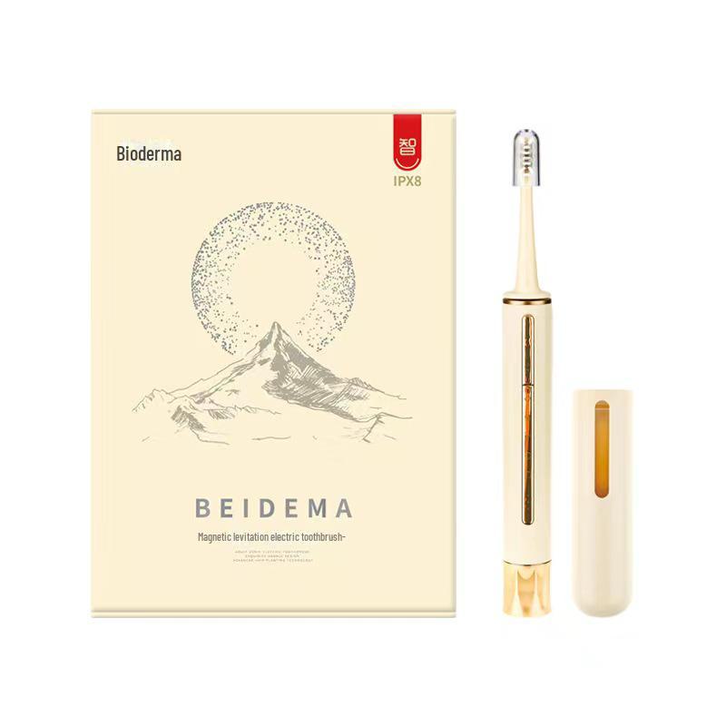 Magnetic Levitation Electric Toothbrush with 5 Modes, 5 Replacement Soft Bristle Heads, and Hidden Charging Cable for Adults
