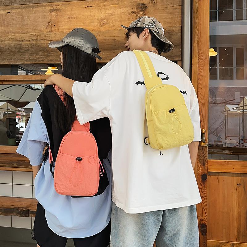 Solid Color Multifunctional Backpack Women's Lightweight Chest Bag