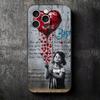 B-Banksy Art Graffiti Artist Soft Phone Case for iPhone 16 16E 17 Air 15 Pro Max 14 Plus 13 Mini 11 12 7 Black Cover Back Shell