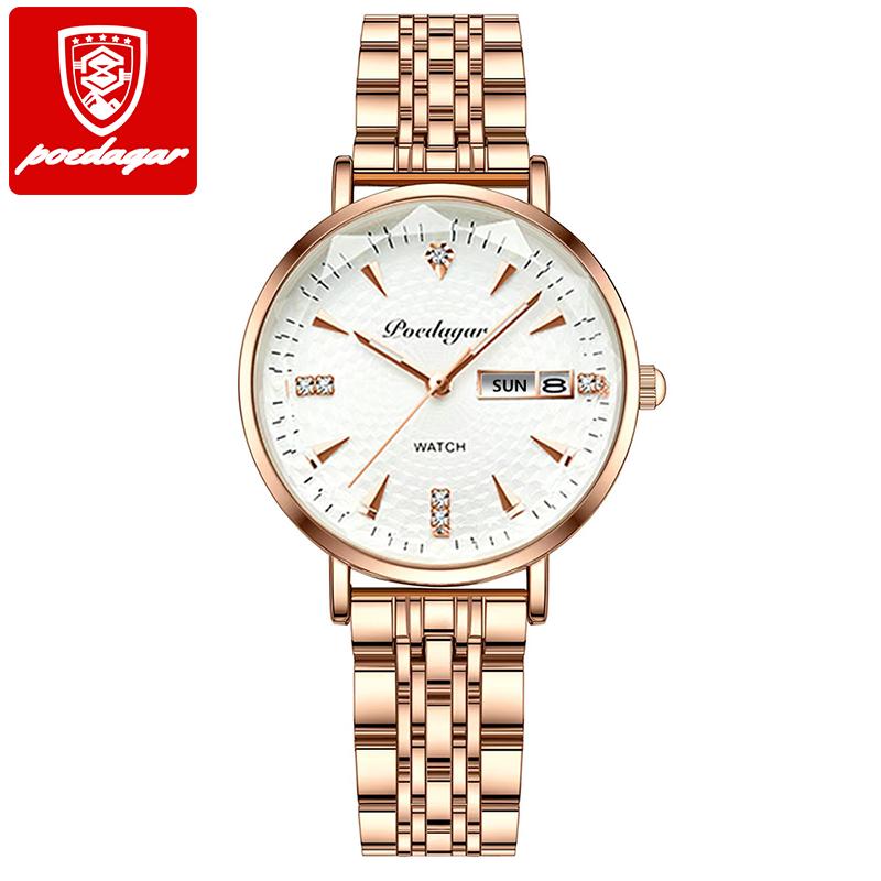 312 High Quality Women's Watch Waterproof Luminous Shock Ladies Watch Stainless Steel Quartz Watch Women Wrist Luxury
