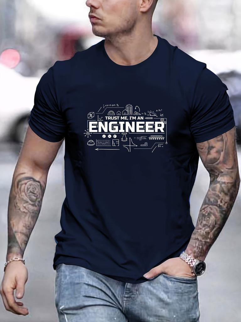 Mens Shortsleeved Tshirt with Round Neckline and Printed Pattern Is Suitable for Summer Casual Outfits and Has A Slim Fit