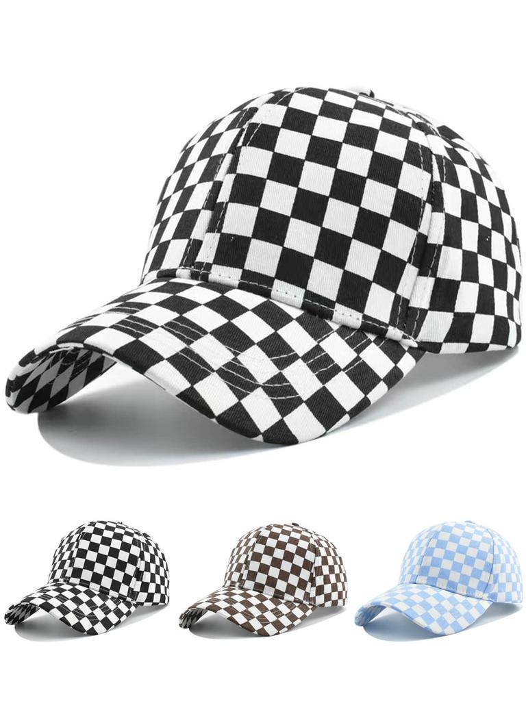 Unisex Karierte Baseballkappe Lässige Outdoor-Sonnenkappe