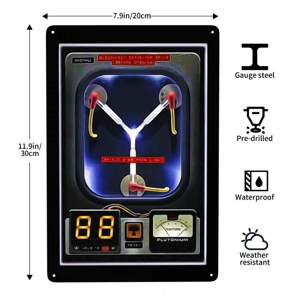 Flux Capacitor Metal Sign - Back To The Future Modern Tin Decorative Plaques, Office Store Pubs Club Art Decor