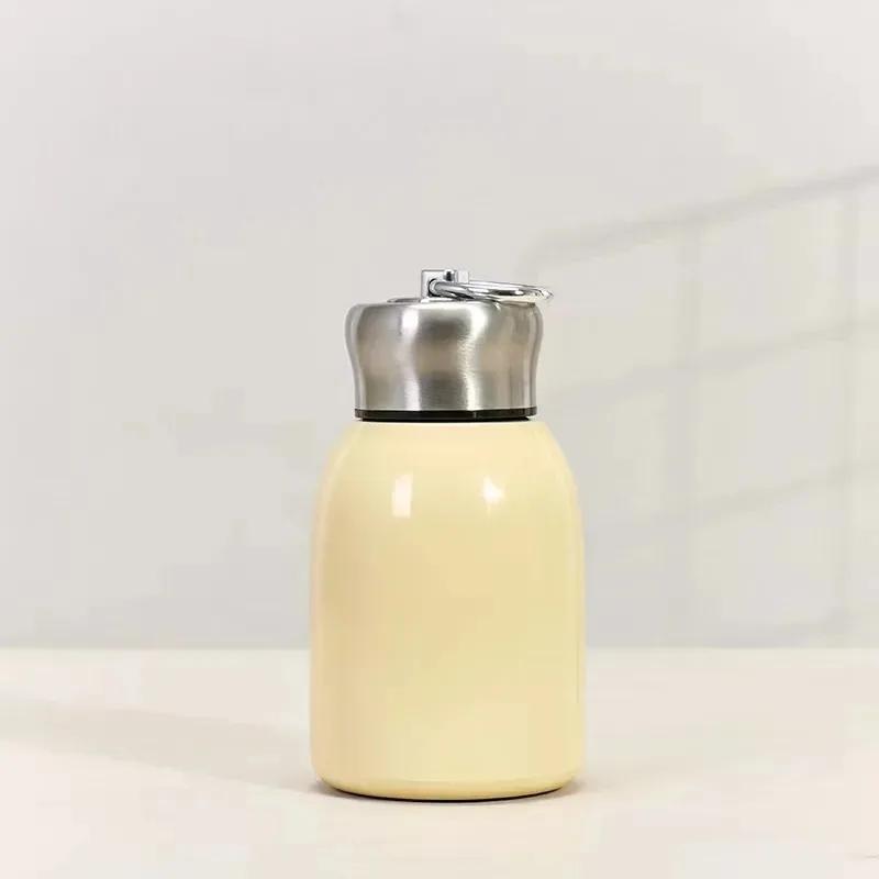 .Stainless Steel Small Chubby Insulated Cup Outdoor Portable Lifting Ring Pocket Cup Handy Cup For Kids Good Gift
