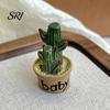 Magnetic Locker Accessory Cartoon Potted Cactus Fridge Magnet Resin 3D Mini Refrigerator Plants Kitchen Home Office Decoration Cabinet Decor