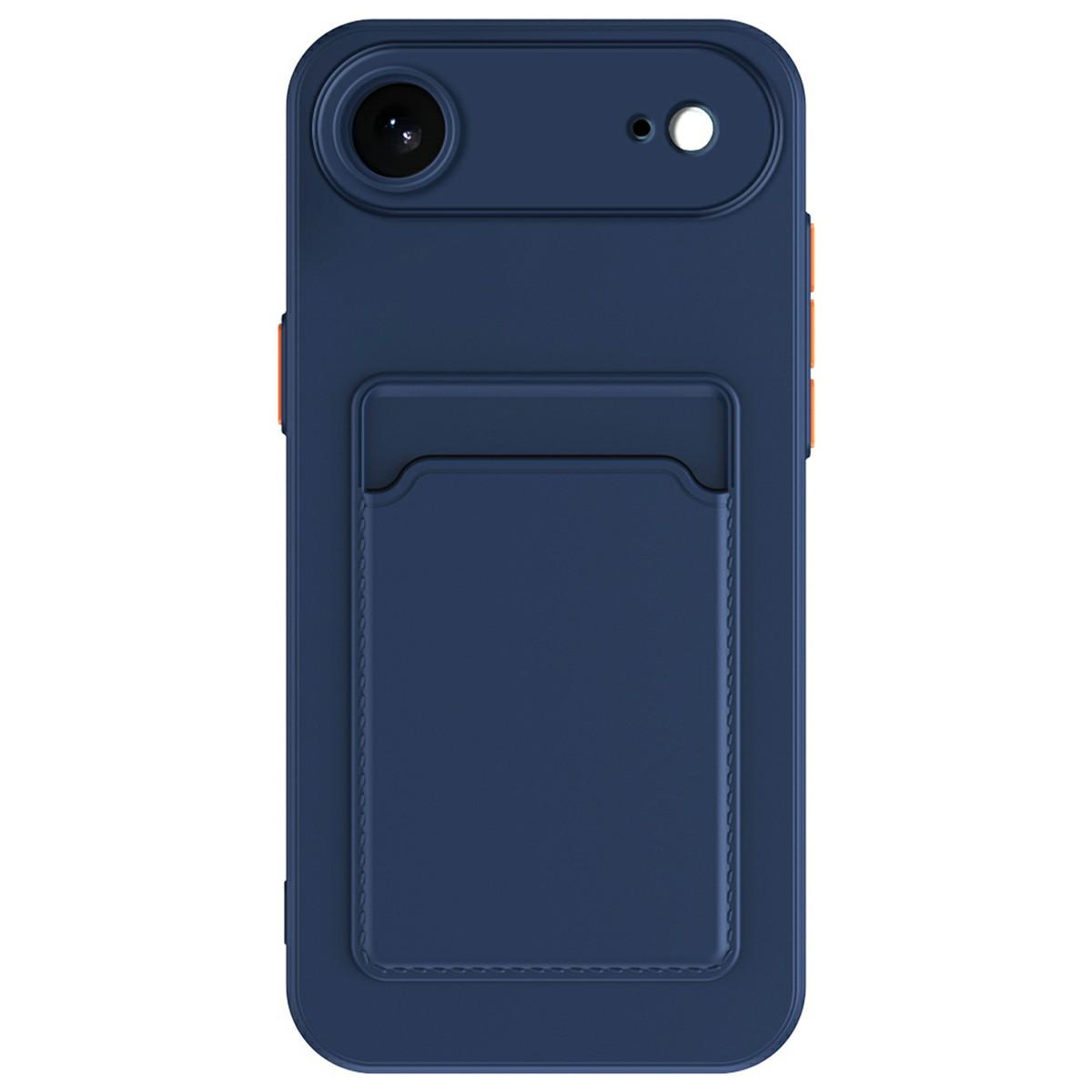 

For iPhone 17 Air Case Flexible TPU Phone Cover with Back Card Slot Dark Blue