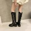 Fashion 5CM Summer High Appearance Level Bottom Thin Mesh Temperament Punk Foreign Style Comfortable ZIP Breathable Fashion Boots Women
